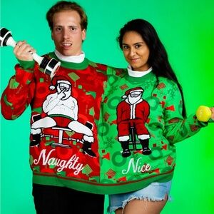 Awesome two person Christmas sweater!